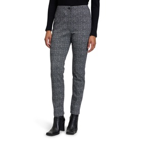 High-Waist Slim-Fit Check Trousers