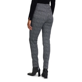 High-Waist Slim-Fit Check Trousers