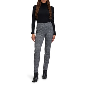 High-Waist Slim-Fit Check Trousers