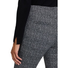 High-Waist Slim-Fit Check Trousers