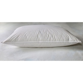The Soft Bedding Co Silk Microfibre Pillow in white, shown in profile view displaying its plump, generously filled rectangular shape