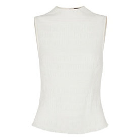 Pliss&eacute; Mock Neck Blouse