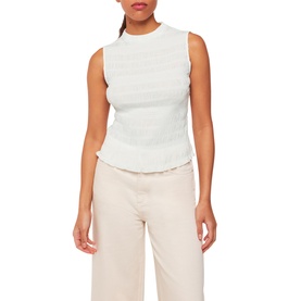Pliss&eacute; Mock Neck Blouse
