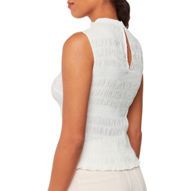 Pliss&eacute; Mock Neck Blouse