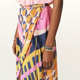 Meryl Printed Wrap Skirt