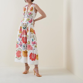 Placement Embroidered Floral Dress