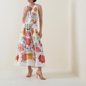 Placement Embroidered Floral Dress