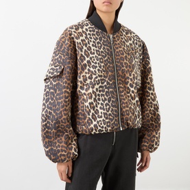Leopard Print Bomber Jacket