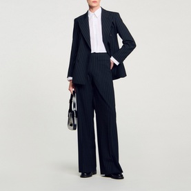 Pinstripe Double-Breasted Blazer