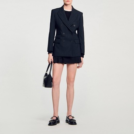 Pinstripe Double-Breasted Blazer