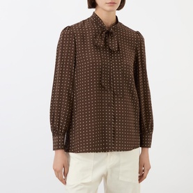 Carina Silk Polka Dot Blouse