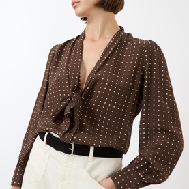 Carina Silk Polka Dot Blouse