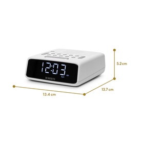 Ortus FM Dual Alarm Clock Radio in White