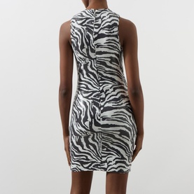 Zebra Sequin Mini Dress