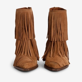 Cara Suede Fringe Ankle Boots
