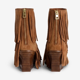 Cara Suede Fringe Ankle Boots