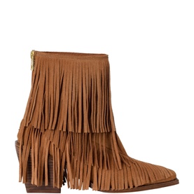 Cara Suede Fringe Ankle Boots