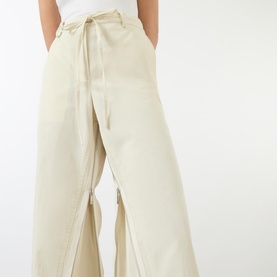 Zip Wide-Leg Trousers