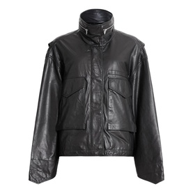 Clay Cropped Leather Jacket