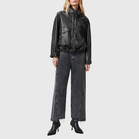 Clay Cropped Leather Jacket