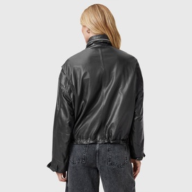 Clay Cropped Leather Jacket