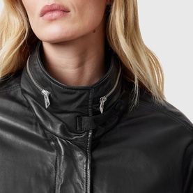 Clay Cropped Leather Jacket