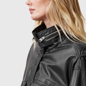 Clay Cropped Leather Jacket