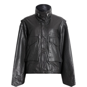 Clay Cropped Leather Jacket