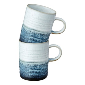 Kiln Blue Set Of 2 Ridged Mugs