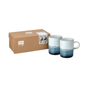 Kiln Blue Set Of 2 Ridged Mugs