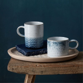 Kiln Blue Small Ridged Mug