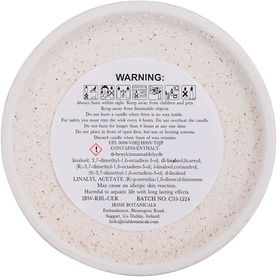 Irish Botanicals Rosehip & Bramble Leaf Scented Candle 350g base, cream speckled reusable grow pot with warning label