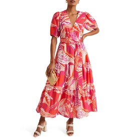 Tilda Puff-Sleeve Printed Dress