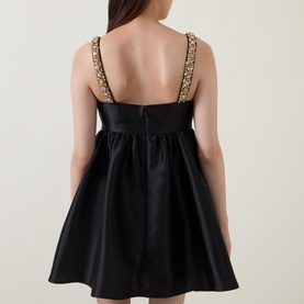 Embellished Taffeta Dress