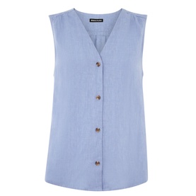 Laura Linen Button-Up Top