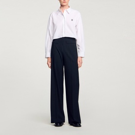 Pinstripe Wide Leg Trousers
