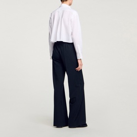 Pinstripe Wide Leg Trousers