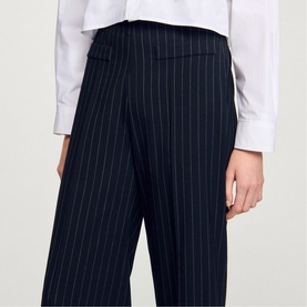 Pinstripe Wide Leg Trousers