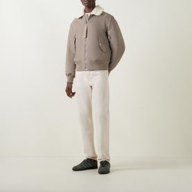 Sherpa-Lined Aviator Jacket