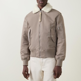 Sherpa-Lined Aviator Jacket