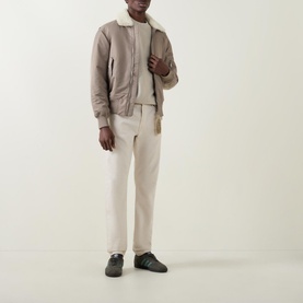Sherpa-Lined Aviator Jacket