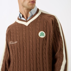 Cable-Knit Logo Sweater