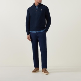 Half-Zip Zebra Sweater