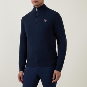 Half-Zip Zebra Sweater