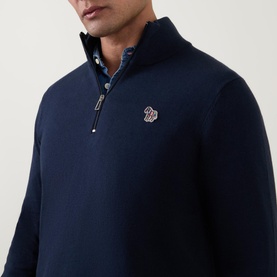 Half-Zip Zebra Sweater