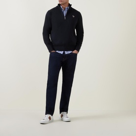 Half-Zip Zebra Sweater
