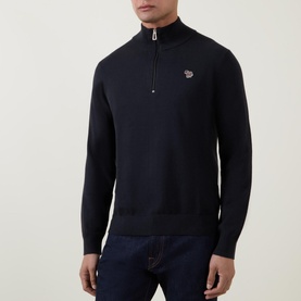 Half-Zip Zebra Sweater