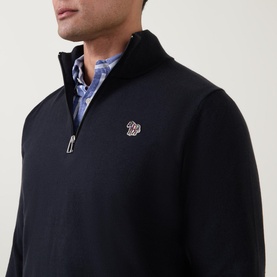 Half-Zip Zebra Sweater