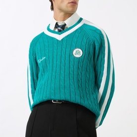 Cable-Knit Logo Sweater