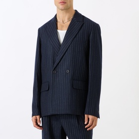 Gekko Pinstripe Double-Breasted Blazer
